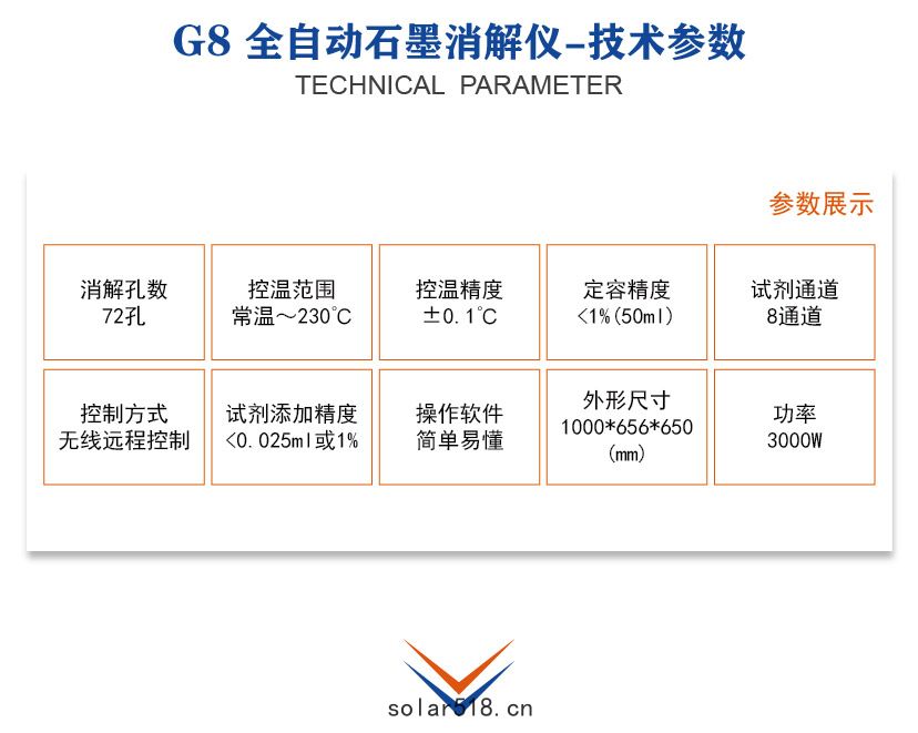G8全自動石(shí)墨消解儀技術參數