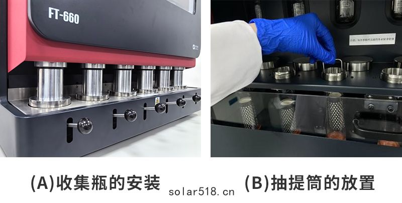 圖4.收集瓶和抽提筒的安(ān)裝/放置